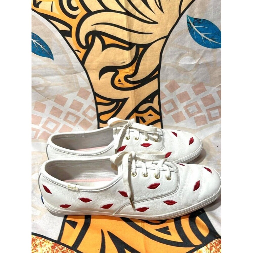 Kate Spade New York x Keds “Lips” Sneakers – Women’s 8.5 – White Leather